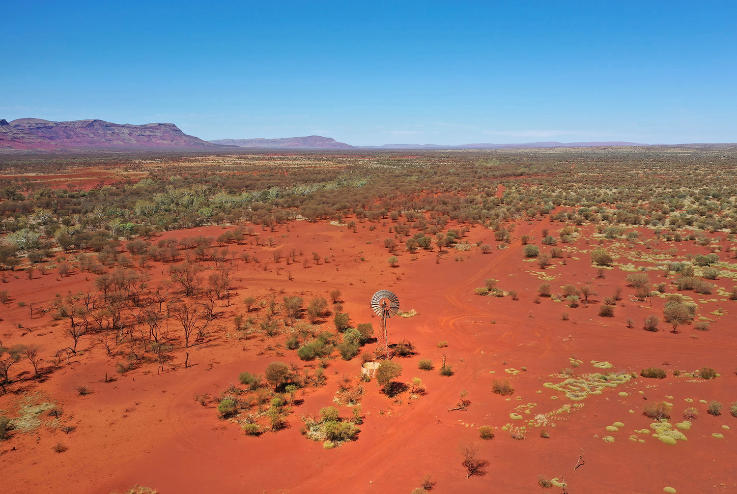 Red earth landscape of the Hamersley Range in the Pilbara, Western Australia