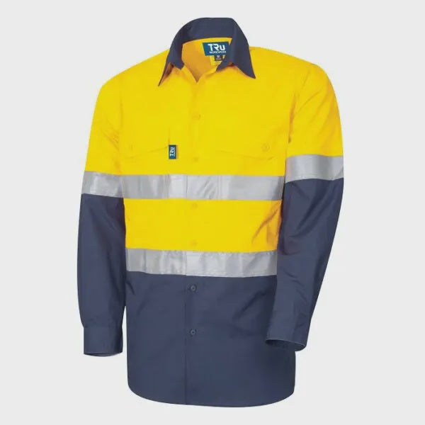 TRU Ultralightweight  Ripstop Vented Hi-Vis Cotton Workwear Shirt with Reflective Tape DS2169T1